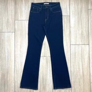 Levi's 725 High Rise Bootcut Jeans Women's 28x31 Dark Wash Stretch Denim